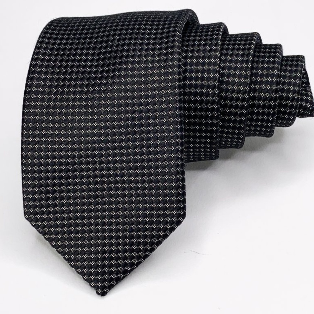 Calvin Klein Black Silk Geometric Pattern - Picture 2 of 6